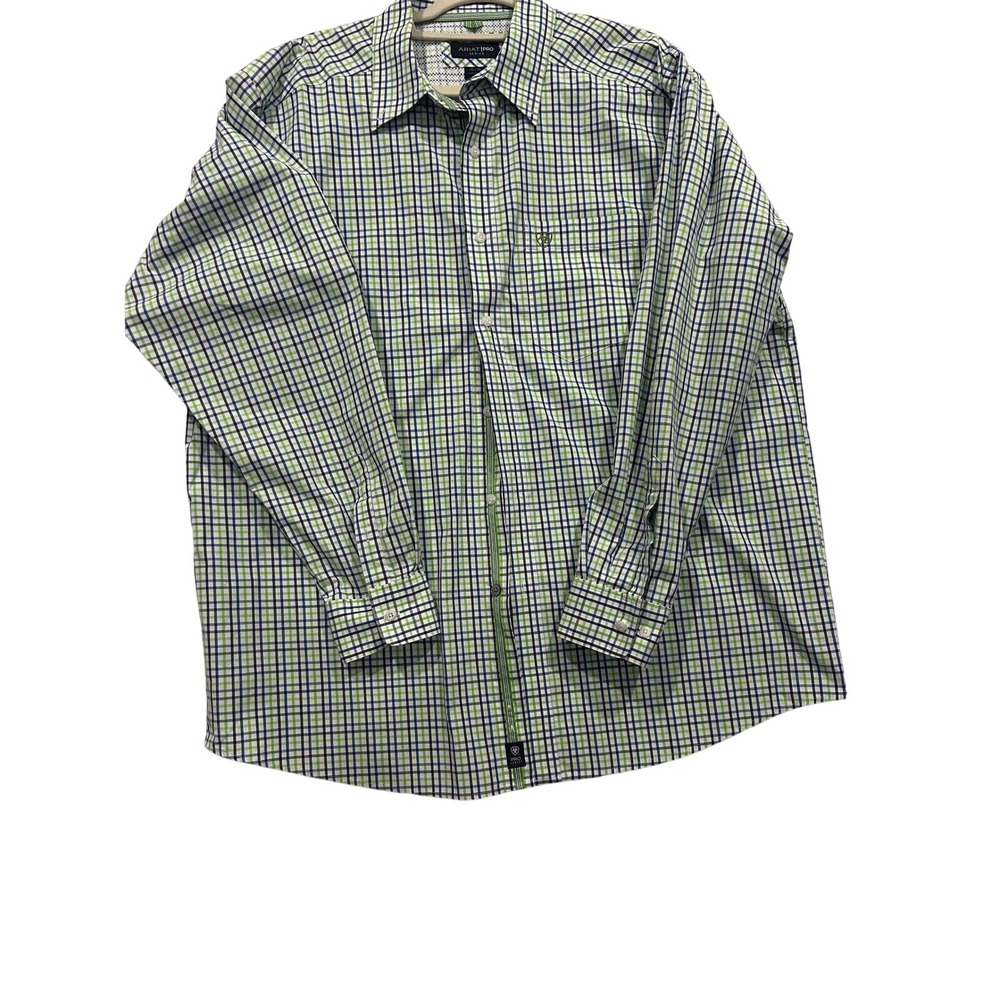 Ariat Pro Series Plaid Button Down Shirt Long Sleeve‎ Western XL (596)
